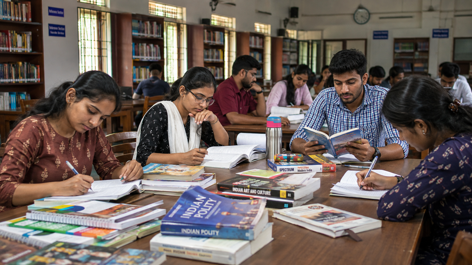Students preparing for UPSC examination at Central University of Kerala