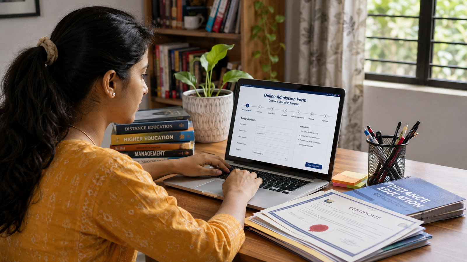 Student completing IGNOU July 2026 online admission application