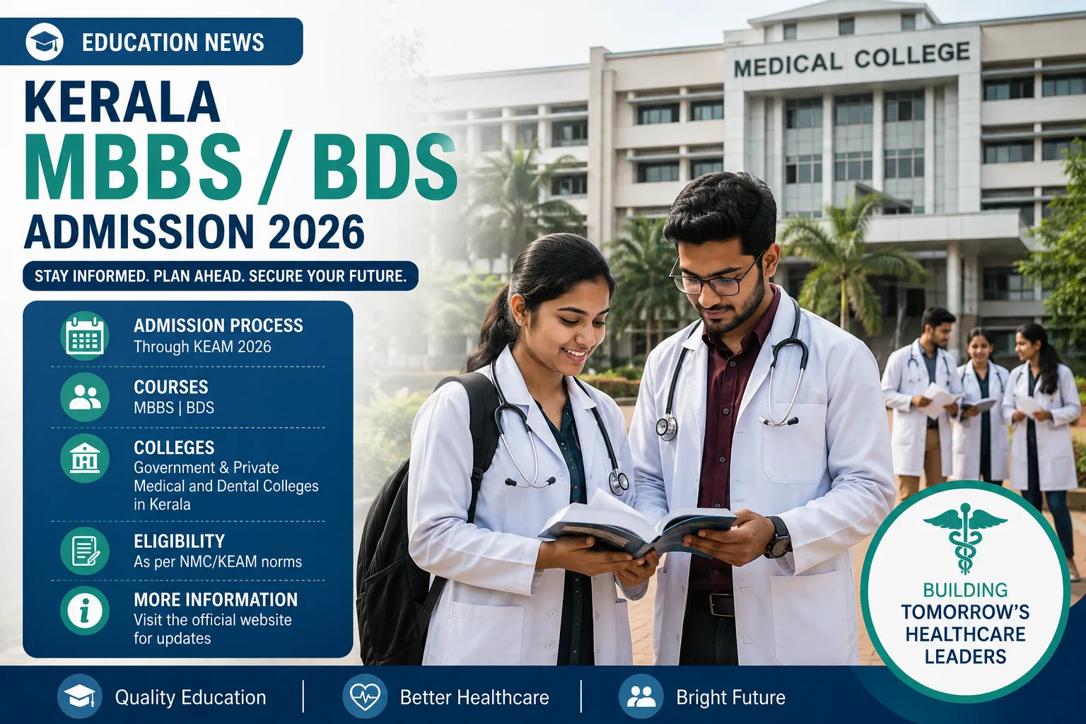 Students at a Kerala medical college during MBBS and BDS admission 2026